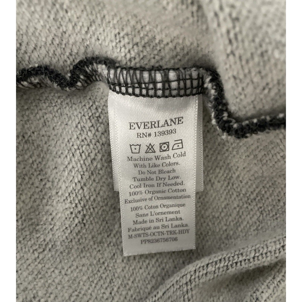 Everlane Track Hoodie Dark Gray Grey 100% Organic Cotton NWT Pocket Sweatshirt S - Picture 6 of 7